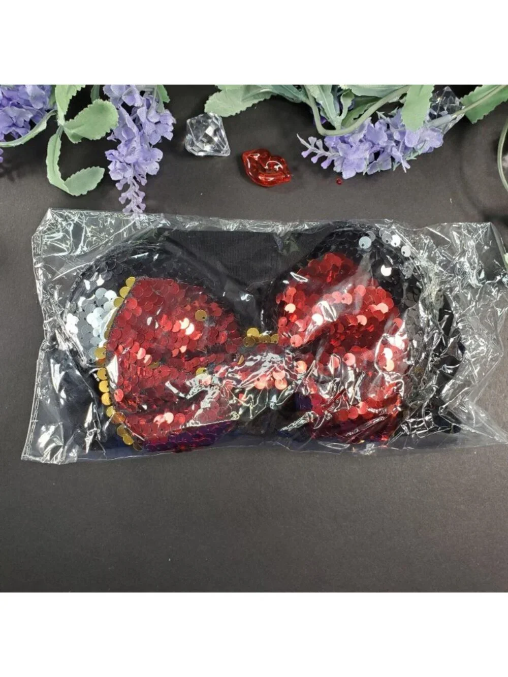 Minnie Mouse Turban Infant Ears Red Sequin Hair Bows Headband Hair Care Baby